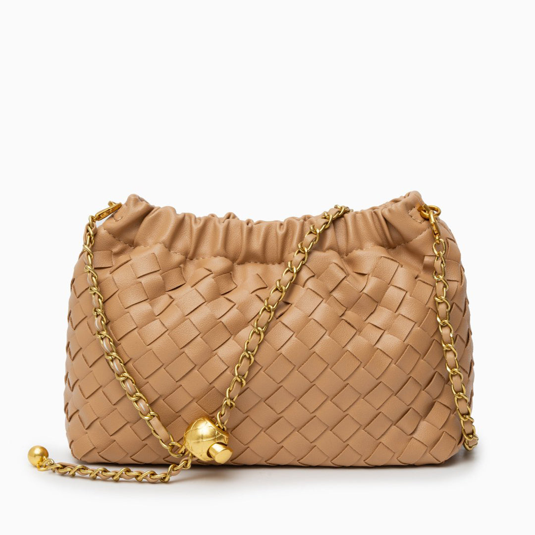 Crimson Lattice Chain Shoulder Bag – FIORENE