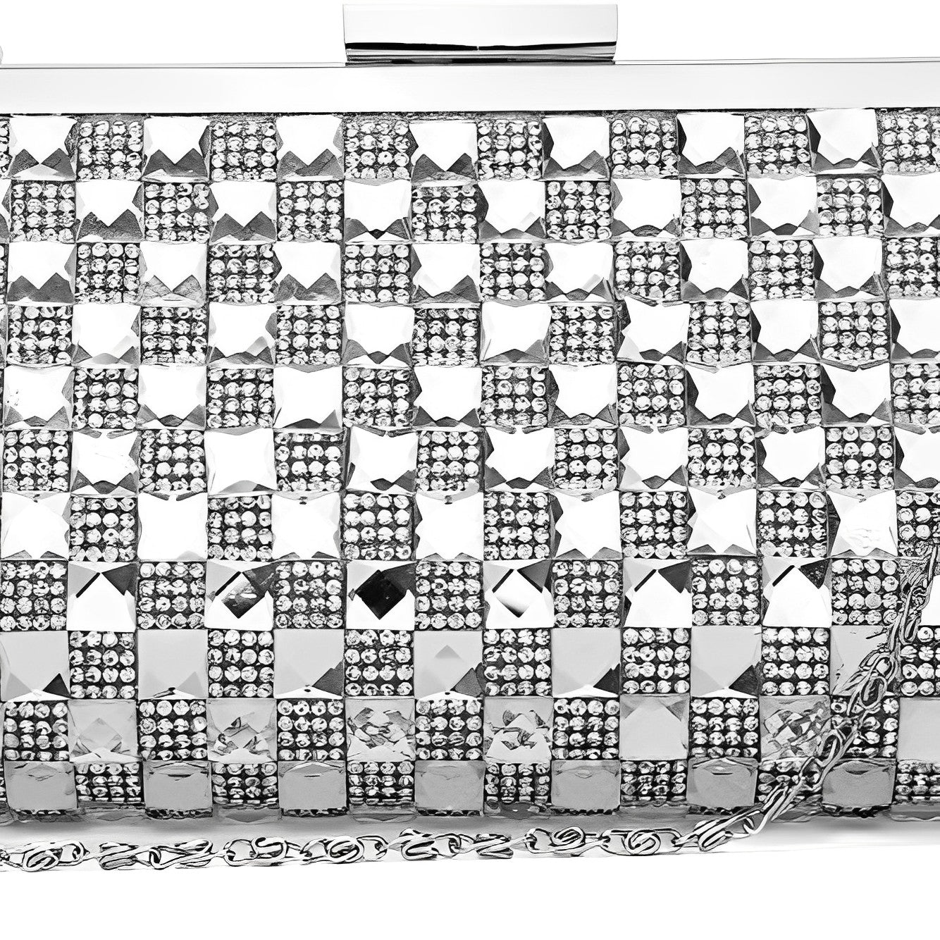 Silver Mosaic Radiance Clutch – FIORENE