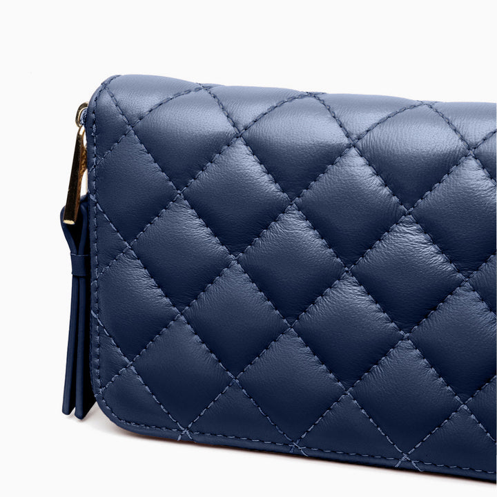 Midnight Quilted Wallet – FIORENE