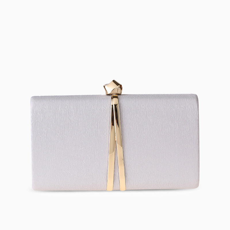 Champagne Satin Ribbon Clutch – FIORENE