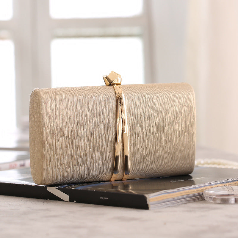 Champagne Satin Ribbon Clutch – FIORENE