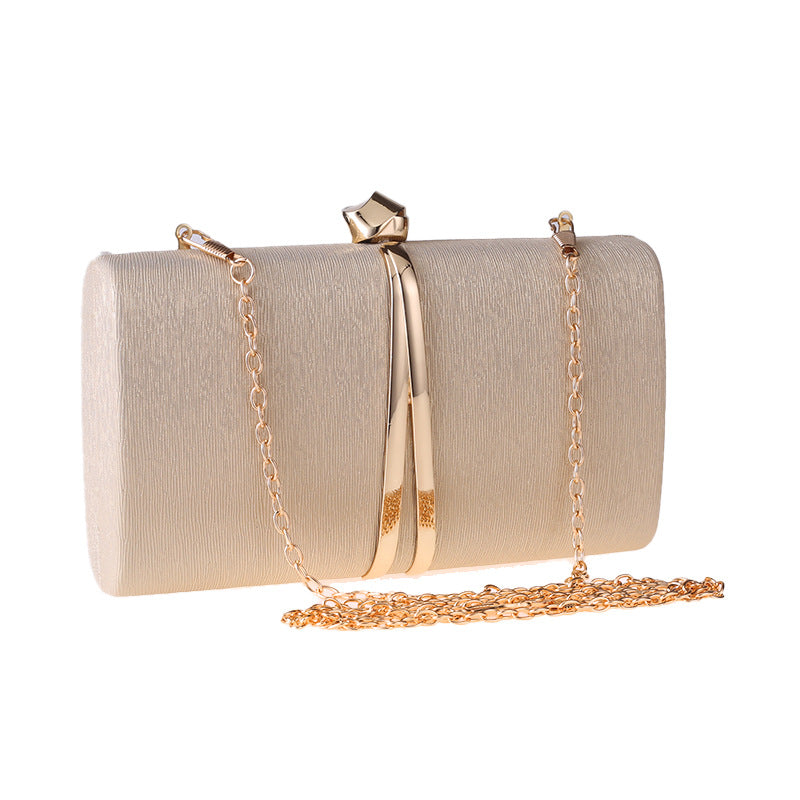 Champagne Satin Ribbon Clutch – FIORENE