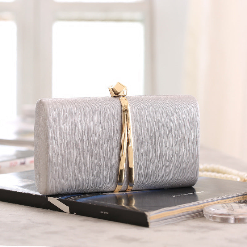 Champagne Satin Ribbon Clutch – FIORENE