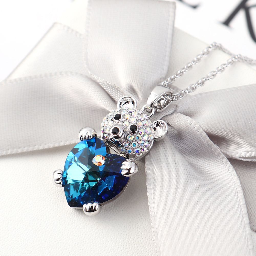 Teddy Love Heart Pendant Necklace - FIORENE