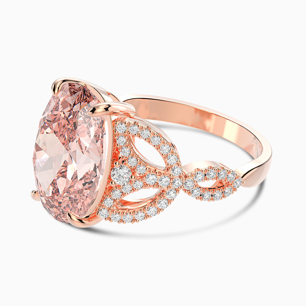 Rosabella Oval Halo Ring – FIORENE