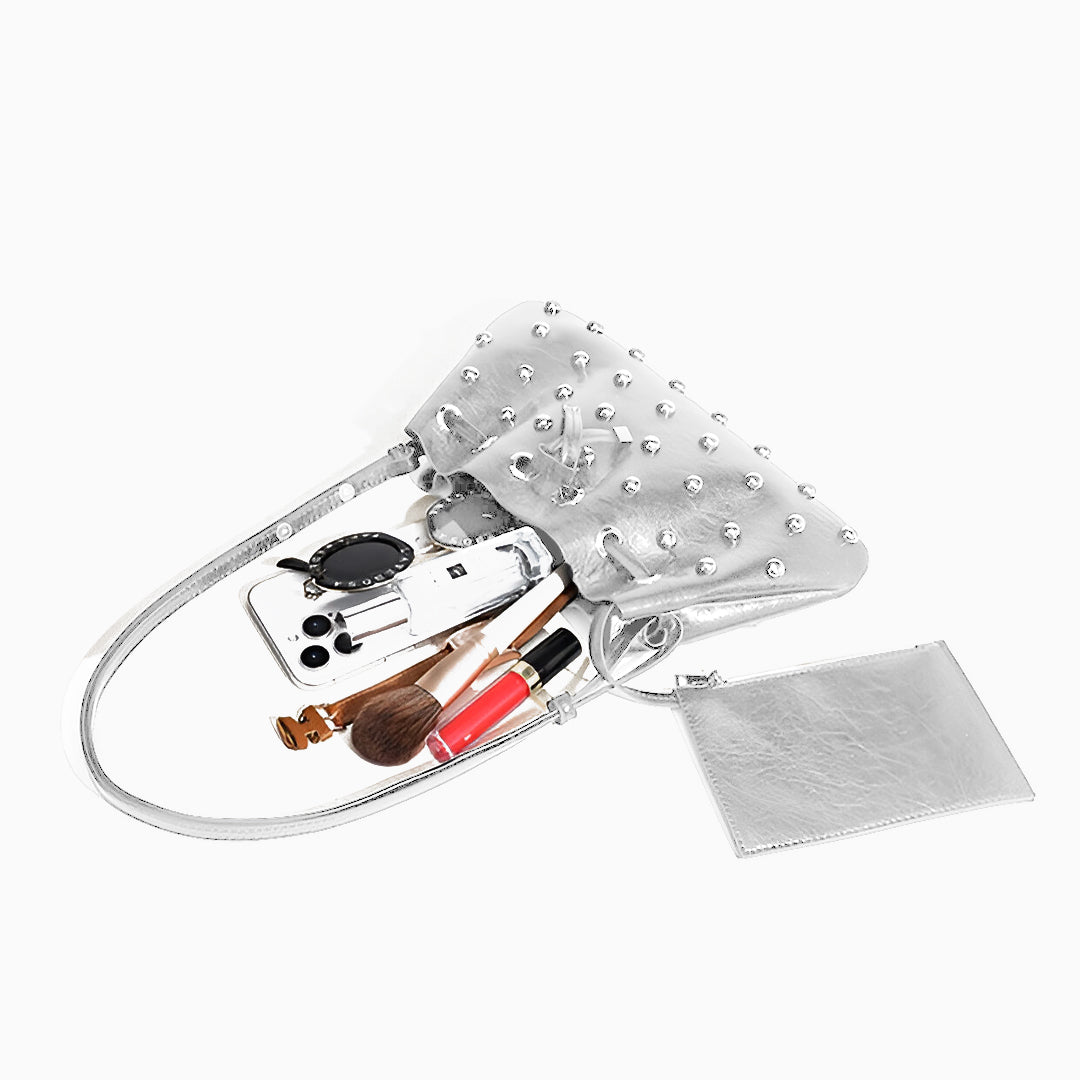 Glam Studded Shoulder Bag - FIORENE