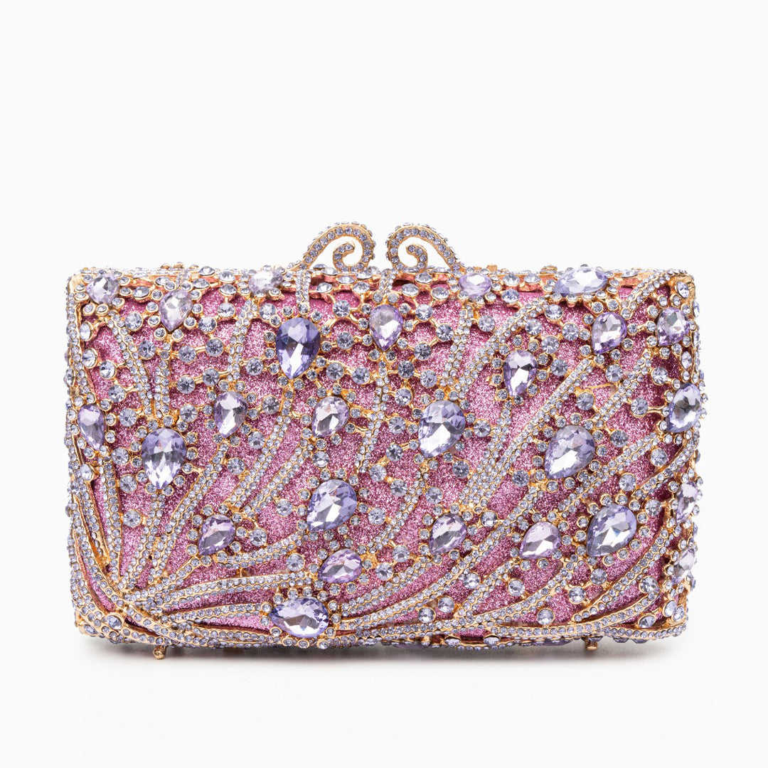 Rosé Crystal Bloom Clutch – FIORENE