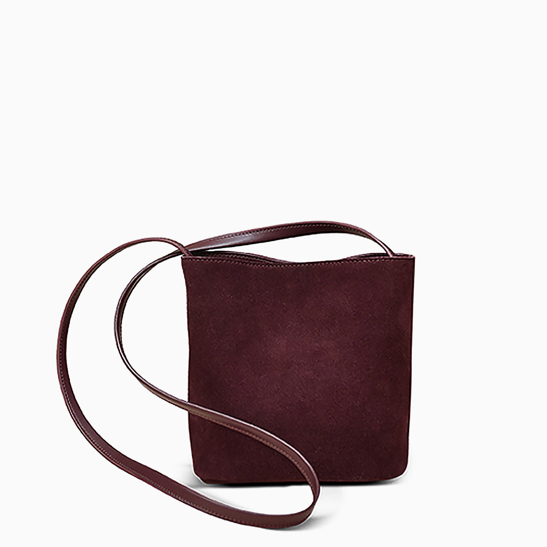 Mocha Suede Crossbody Bag – FIORENE