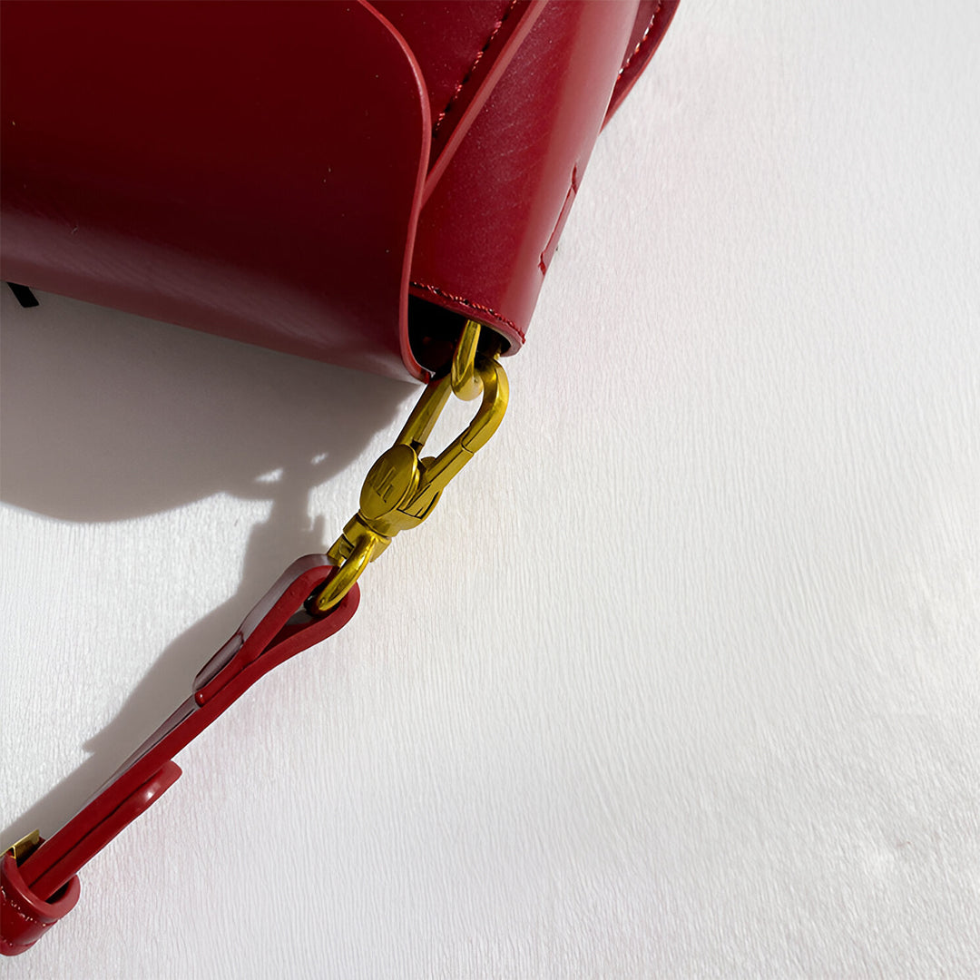 Classic Elegance Clutch with Gold Bar - FIORENE