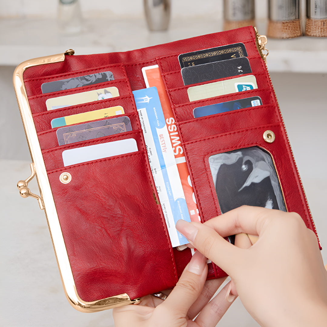 Velvet Noir Kisslock Wallet – FIORENE