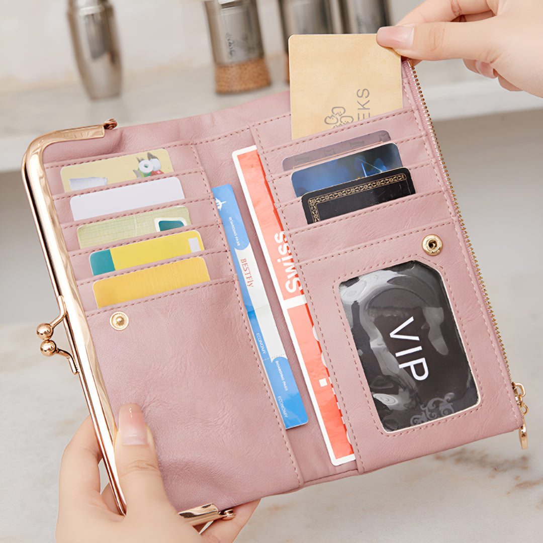 Velvet Noir Kisslock Wallet – FIORENE