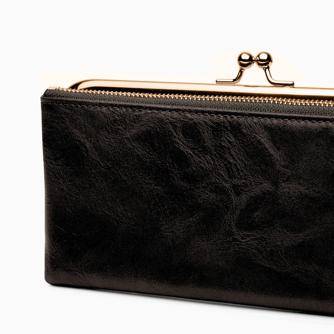 Velvet Noir Kisslock Wallet – FIORENE