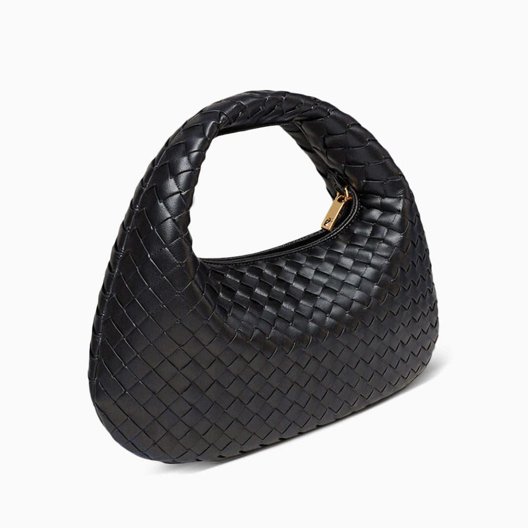 Noir Eclipse Woven Handbag – FIORENE