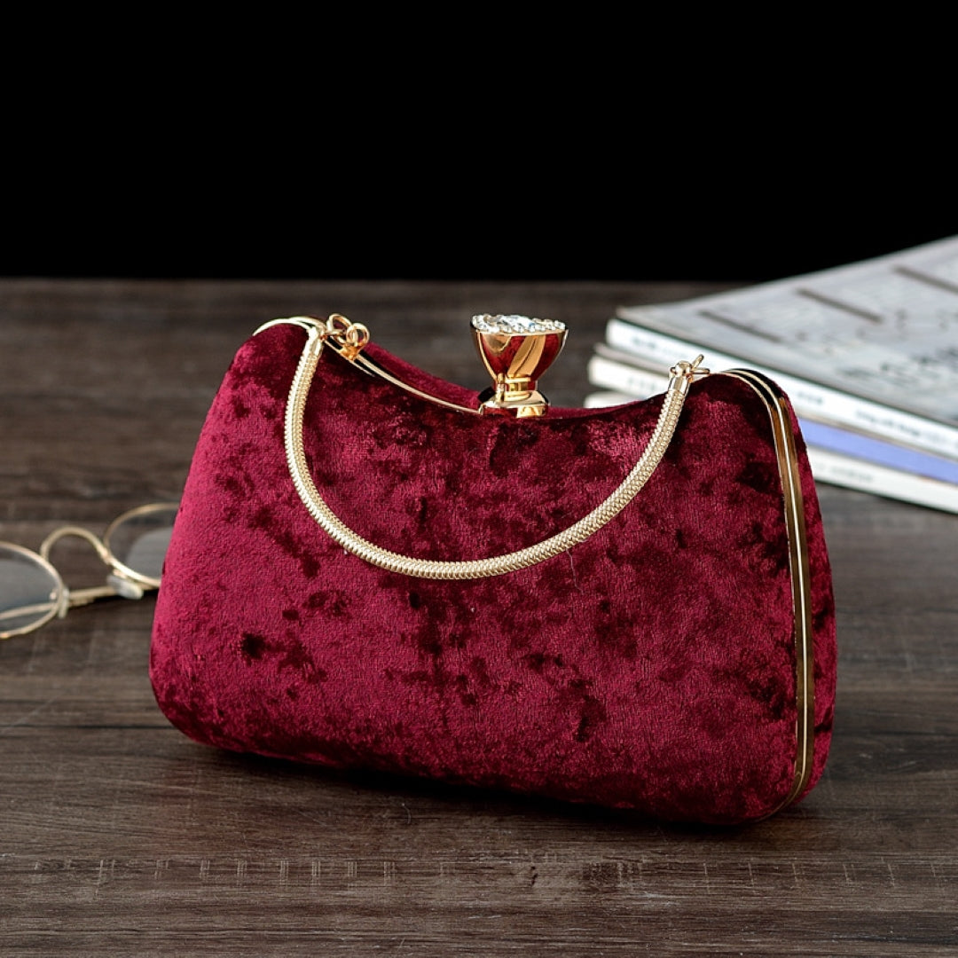 Velvet Ruby Crown Clutch – FIORENE