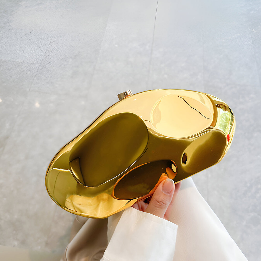 Golden Mirage Sculpted Crossbody Bag – FIORENE