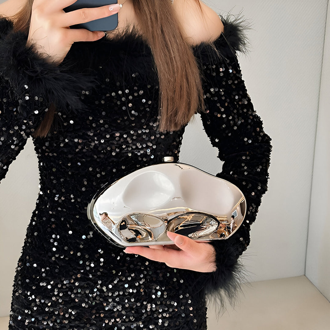 Golden Mirage Sculpted Crossbody Bag – FIORENE