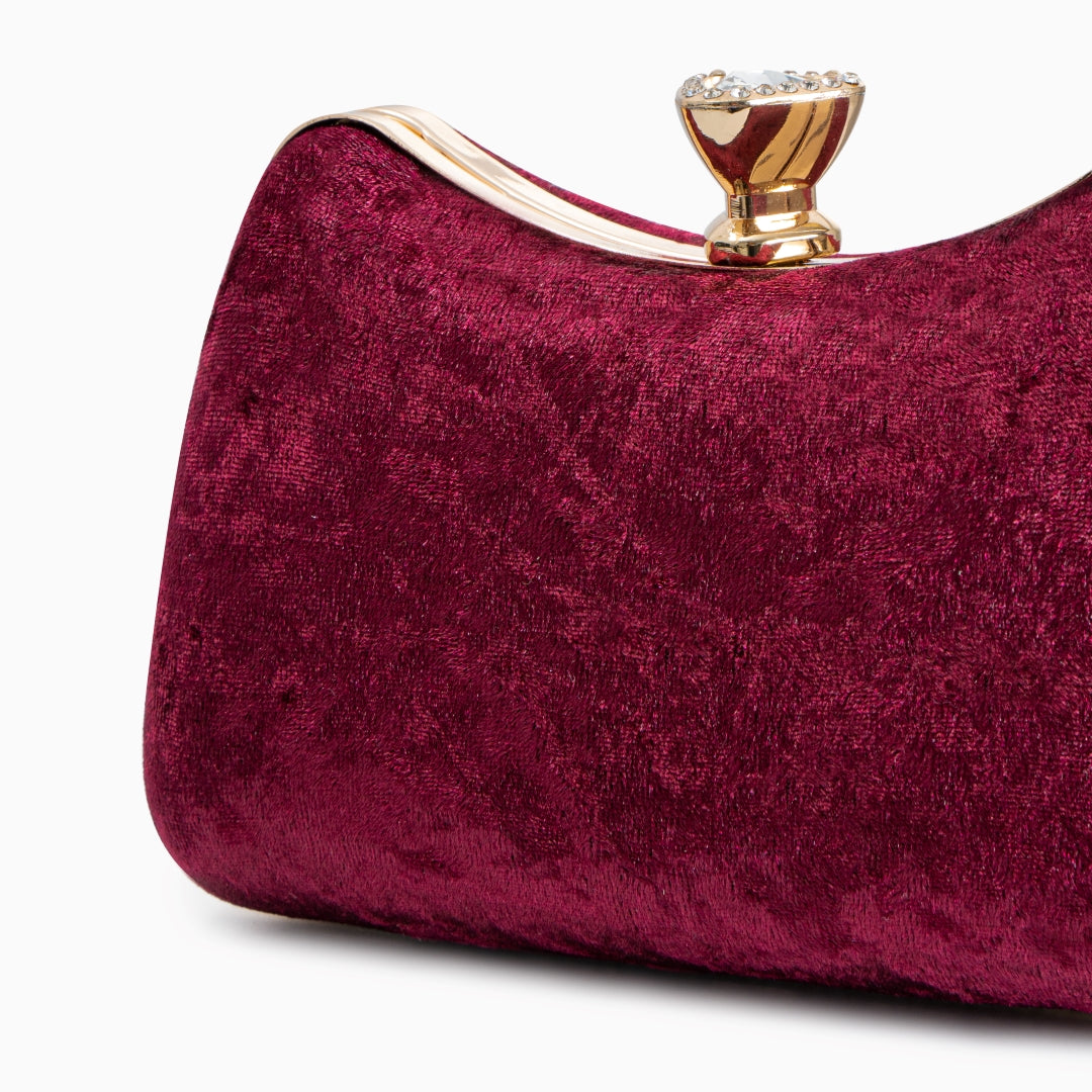 Velvet Ruby Crown Clutch – FIORENE