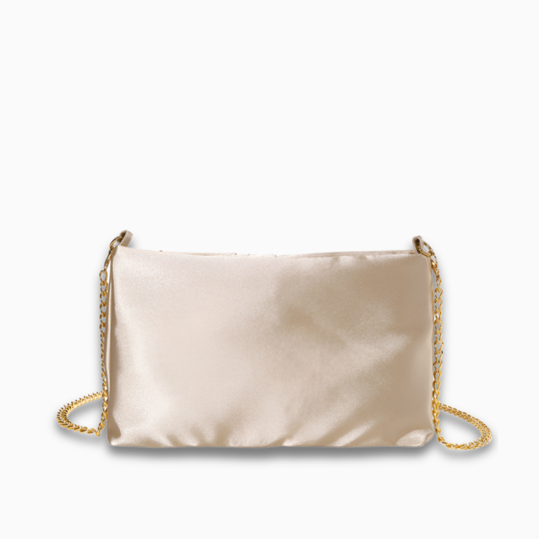 Champagne Silk Drape Clutch – FIORENE