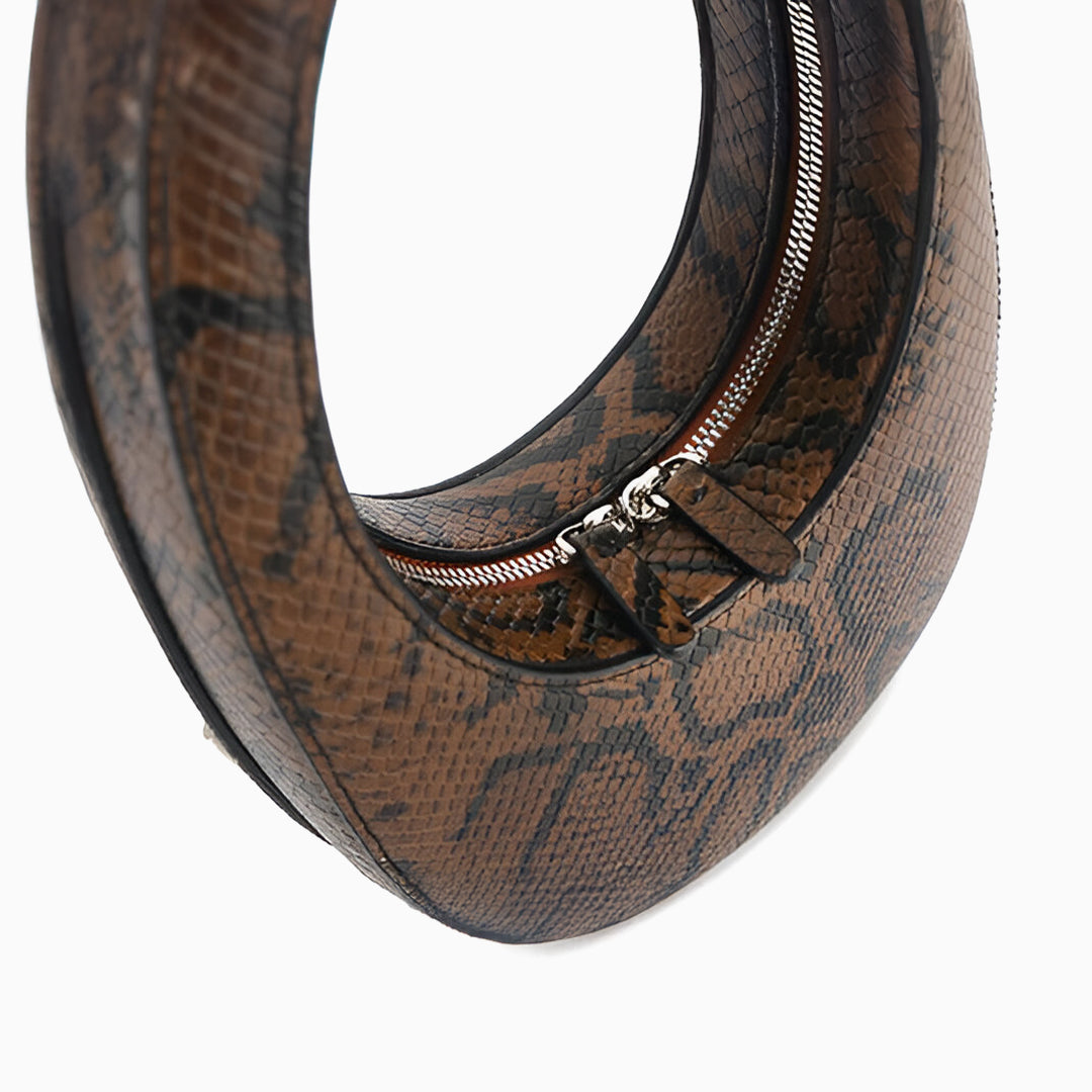 Snake Print Sculpted Handbag - FIORENE