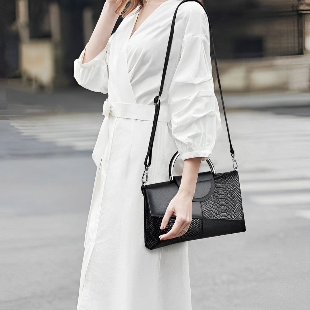 Midnight Croc Shoulder Bag – FIORENE