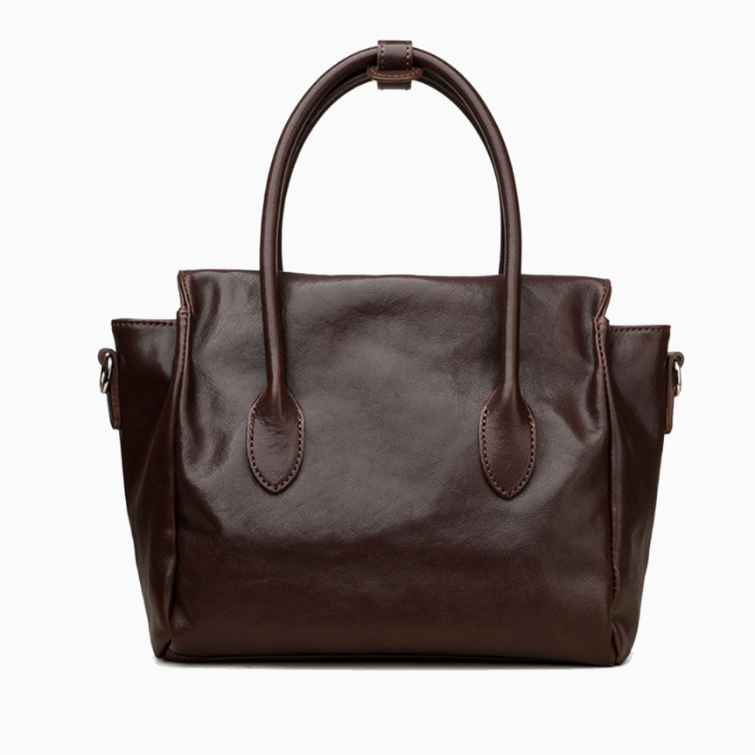 Mocha Classic Leather Satchel – FIORENE