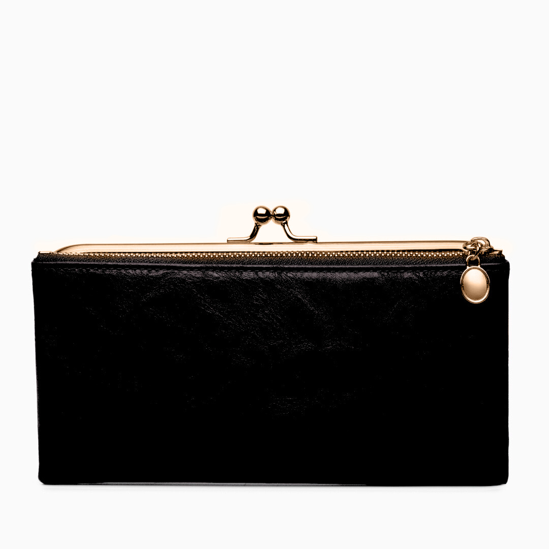 Velvet Noir Kisslock Wallet – FIORENE