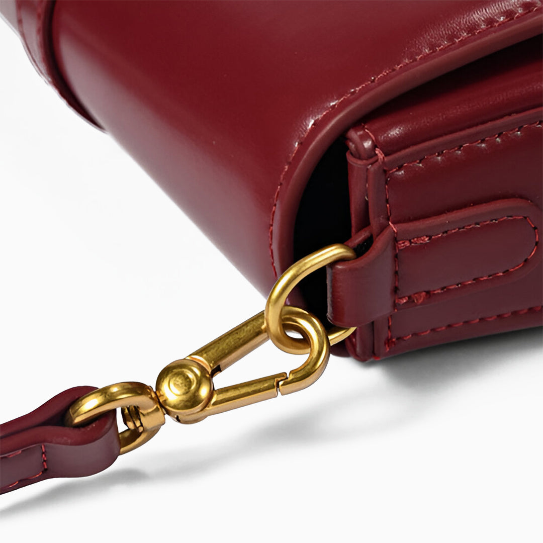 Sleek Leather Shoulder Bag - FIORENE