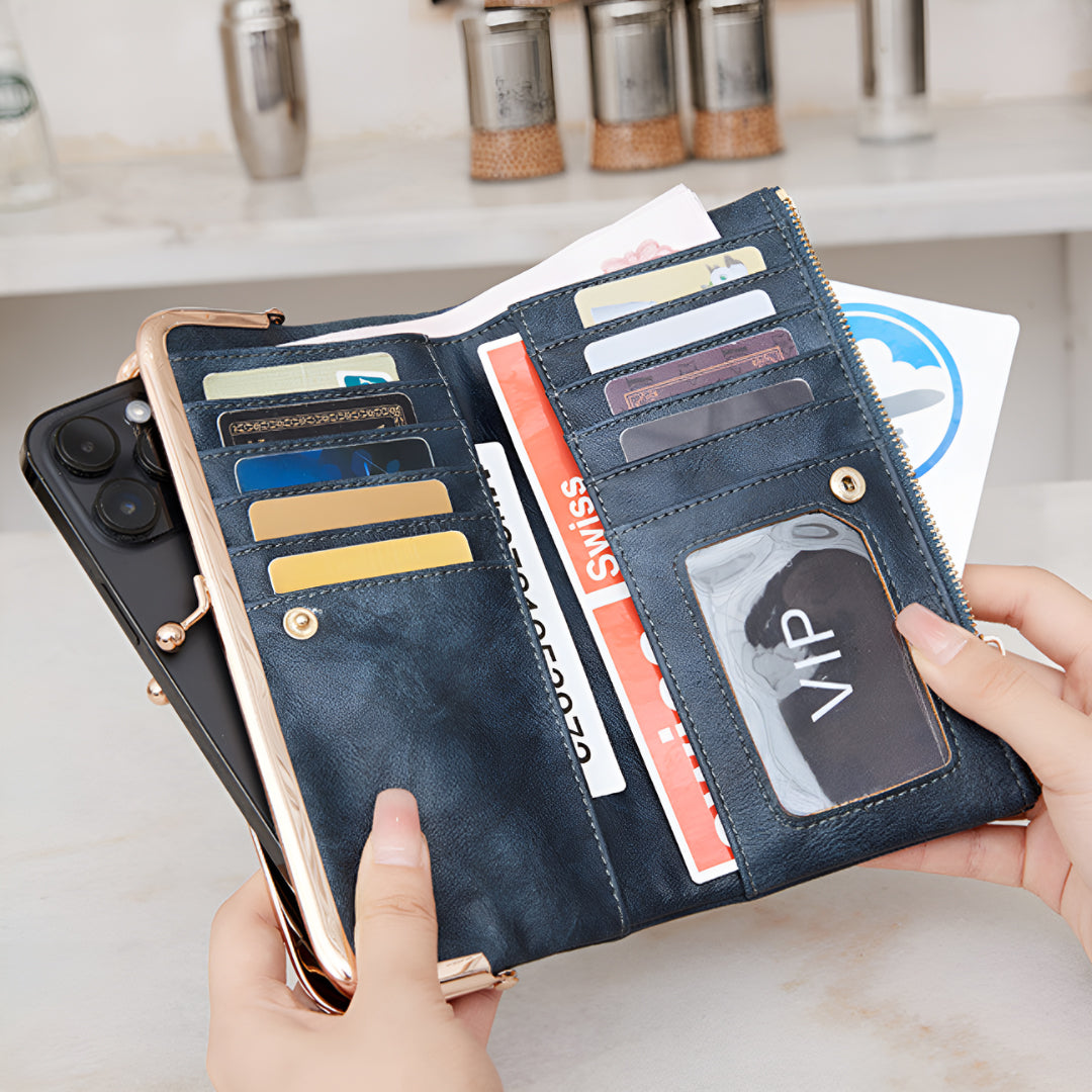Velvet Noir Kisslock Wallet – FIORENE