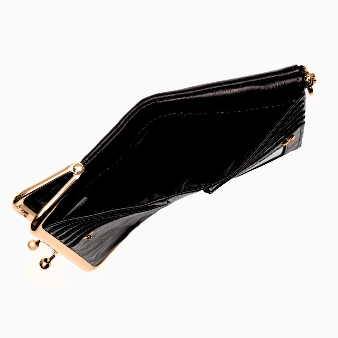 Velvet Noir Kisslock Wallet – FIORENE