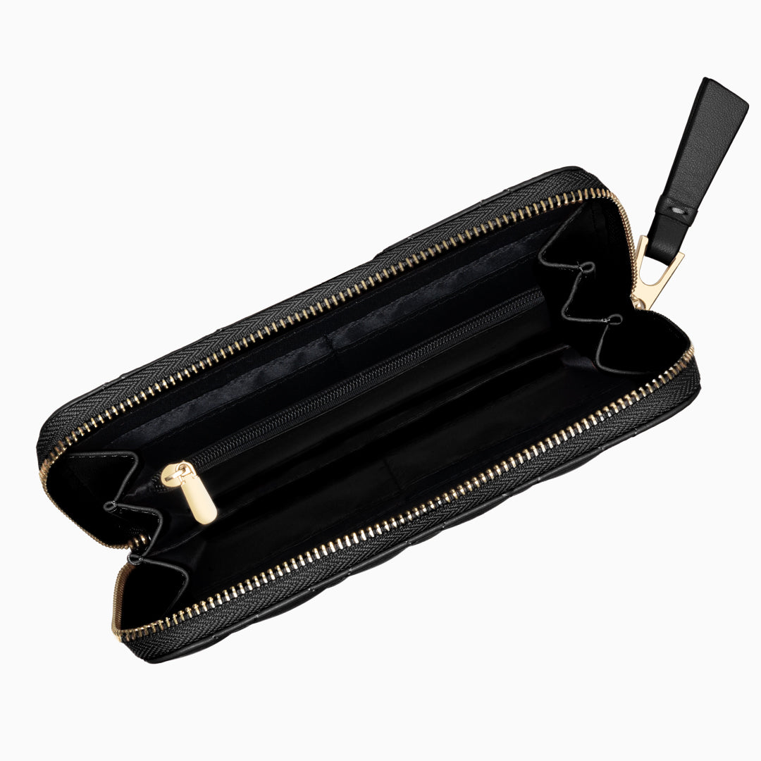 Midnight Quilted Wallet – FIORENE