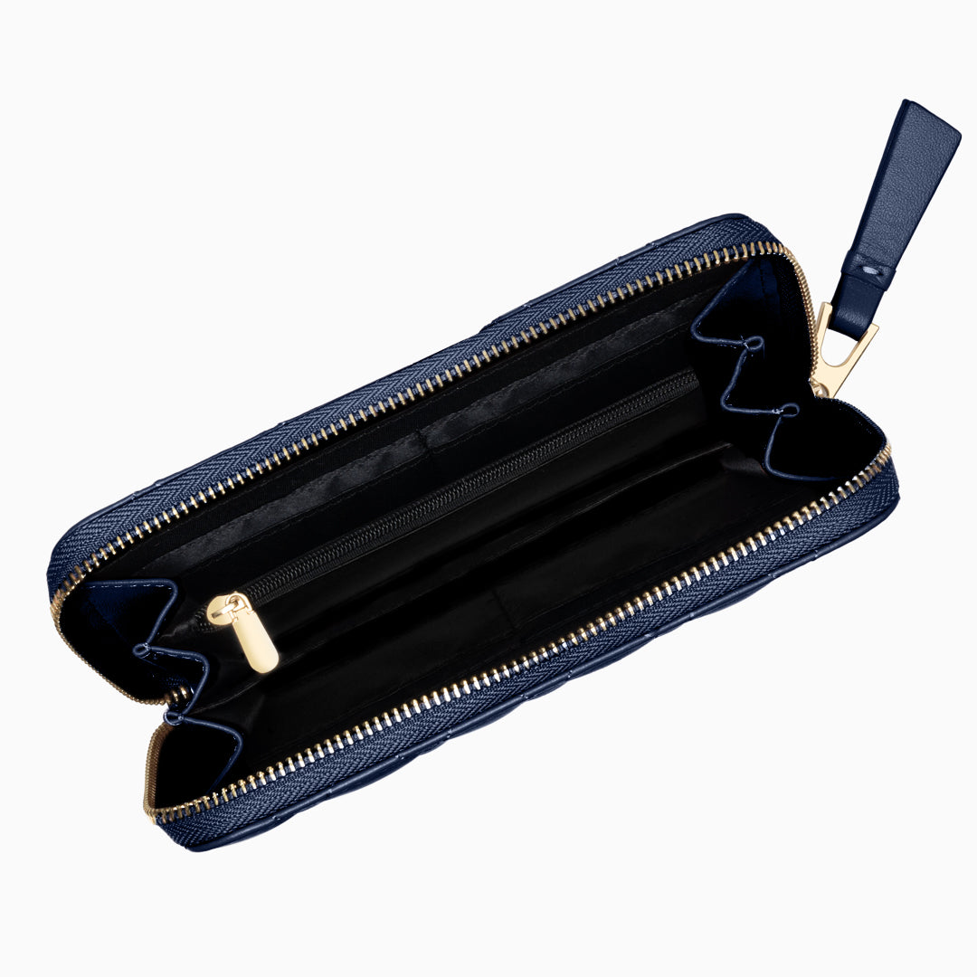 Midnight Quilted Wallet – FIORENE