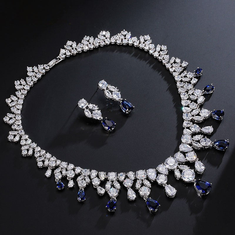 Royal Sapphire Elegance Necklace Set – FIORENE