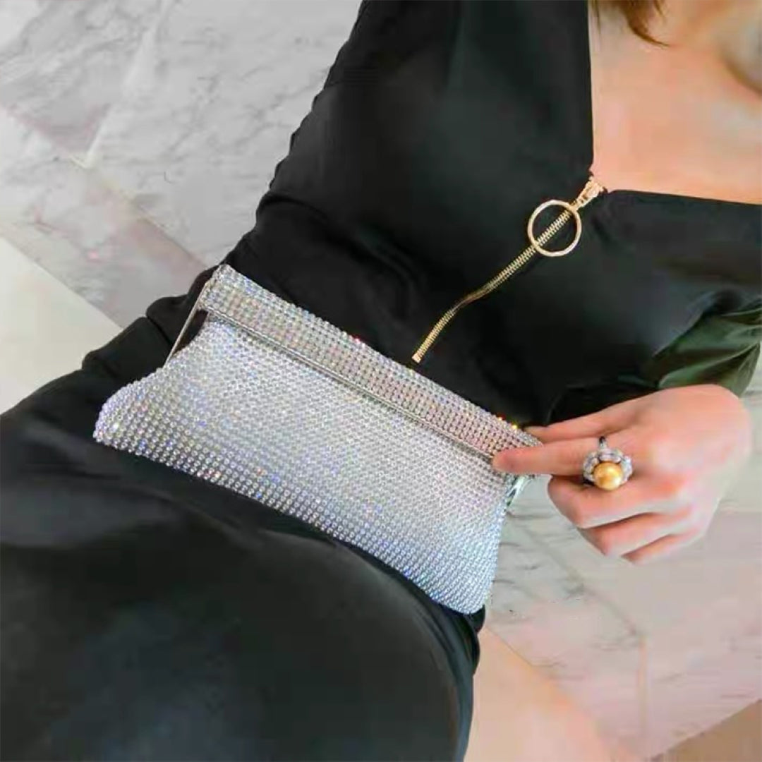 Celeste Golden Crystal Clutch – FIORENE