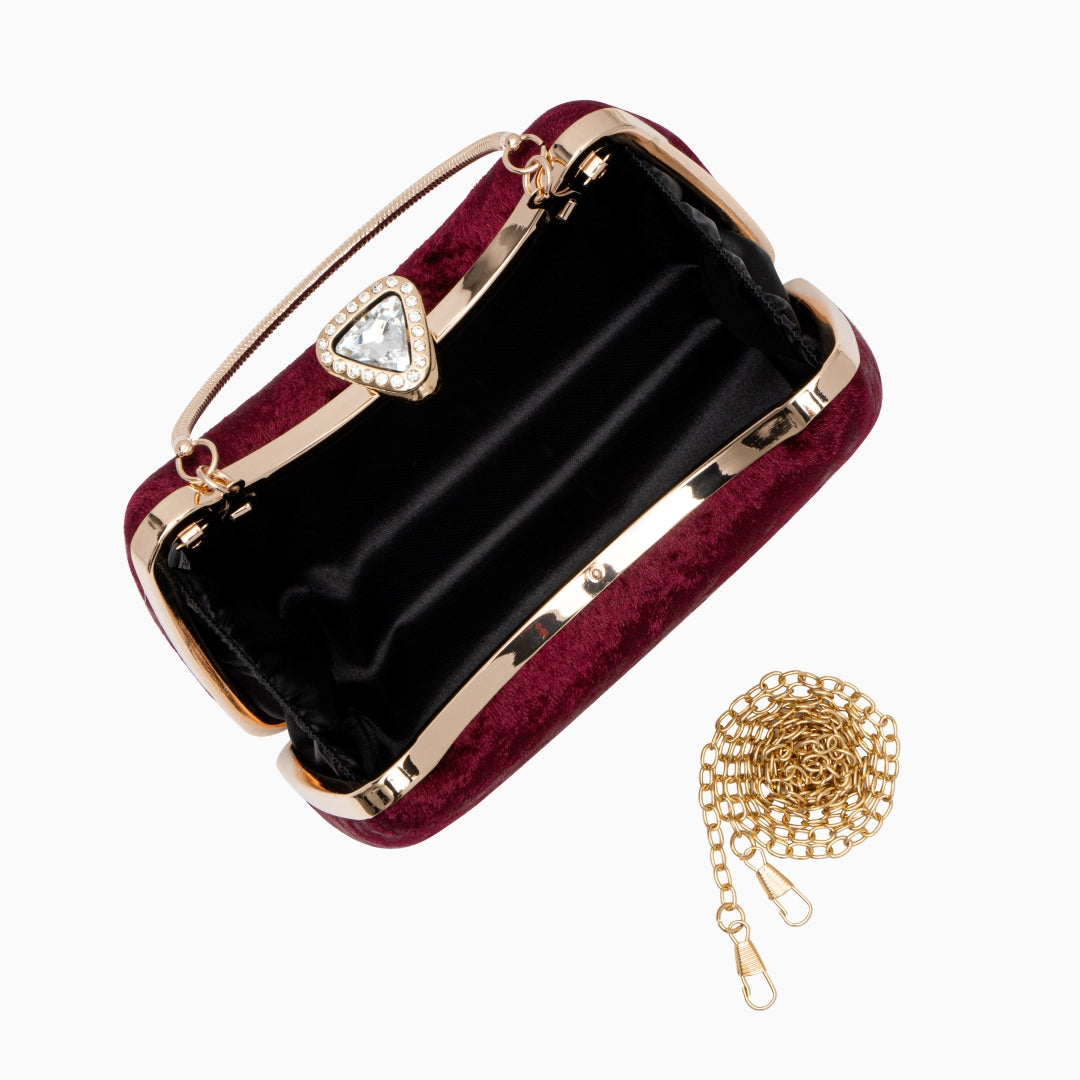 Velvet Ruby Crown Clutch – FIORENE