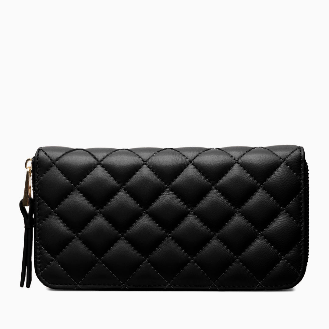 Midnight Quilted Wallet – FIORENE