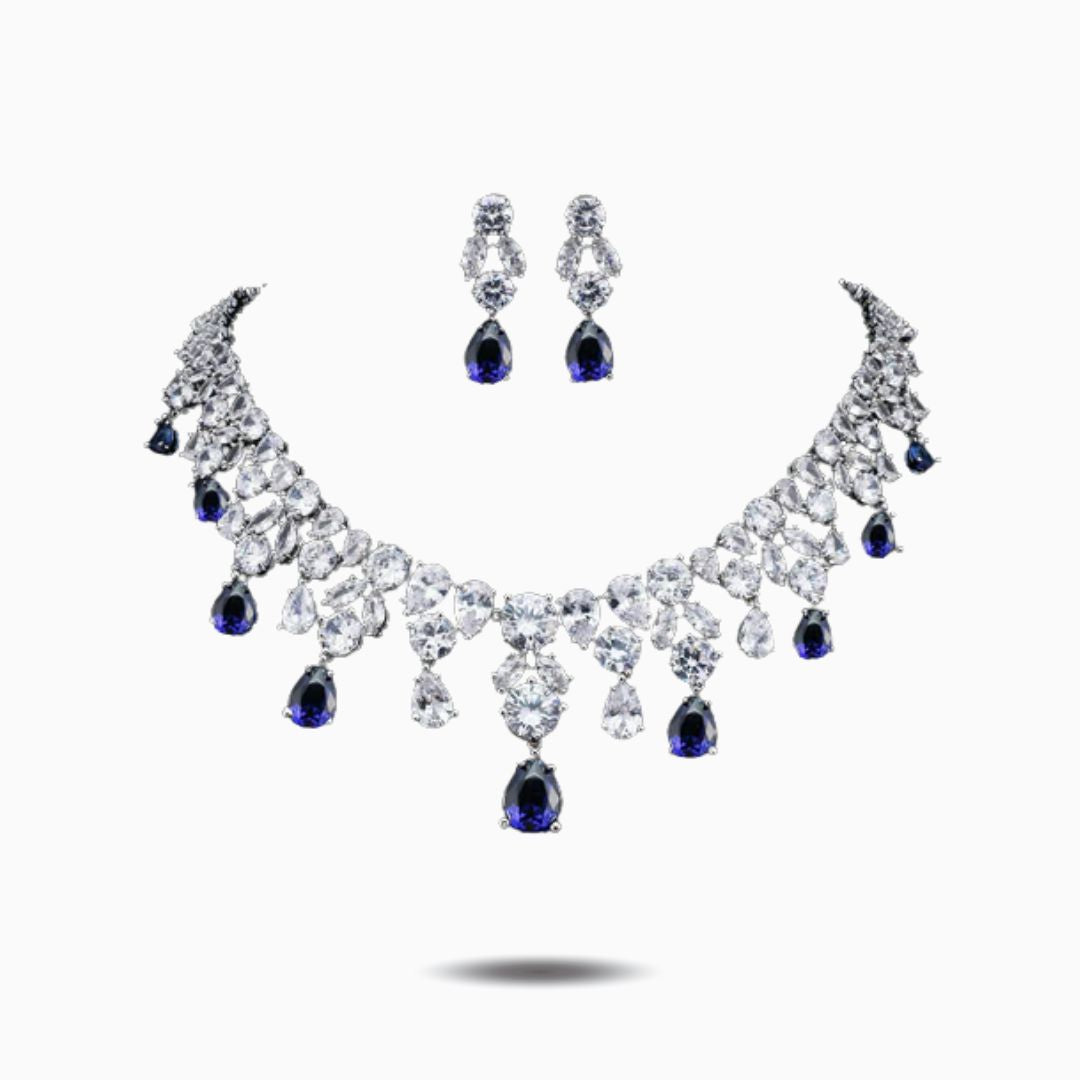 Royal Sapphire Elegance Necklace Set – FIORENE