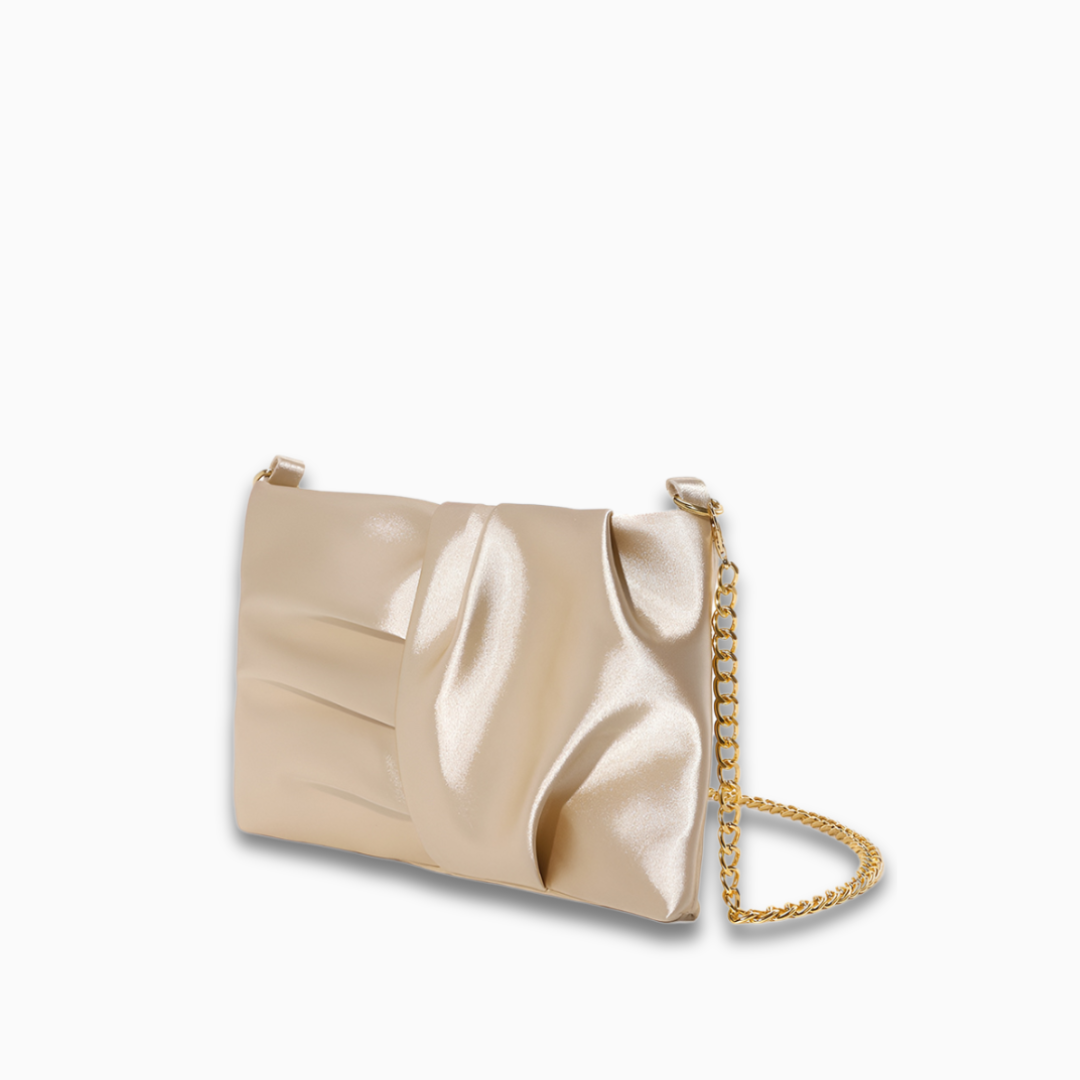 Champagne Silk Drape Clutch – FIORENE