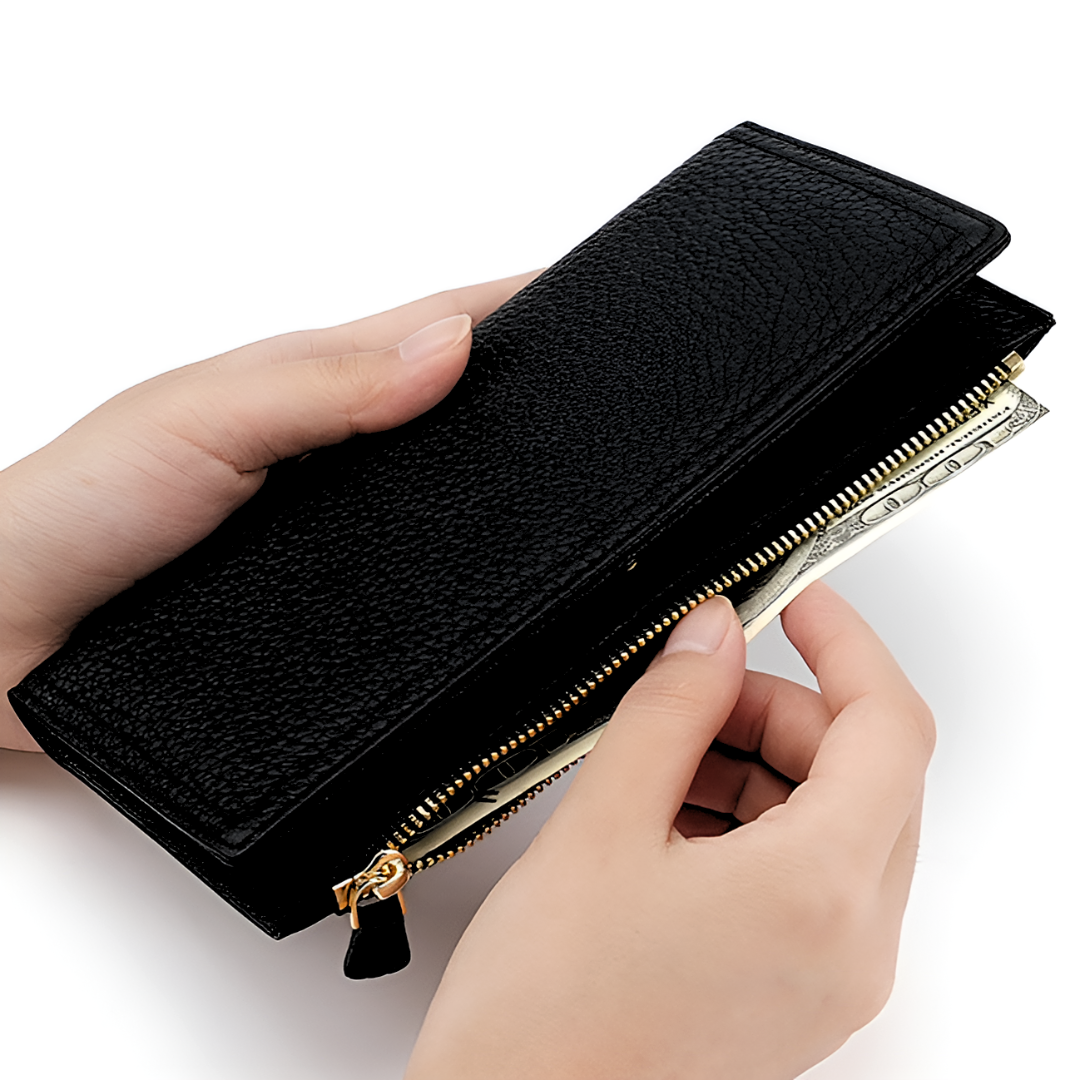Black Pebble Slim Wallet – FIORENE