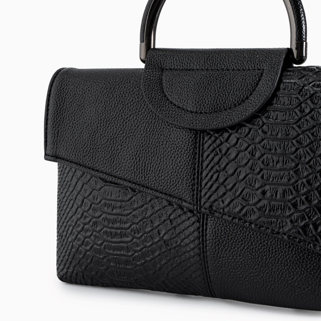Midnight Croc Shoulder Bag – FIORENE