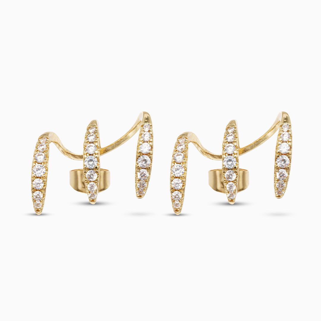 Trilogy Crystal Hoop Earrings – FIORENE