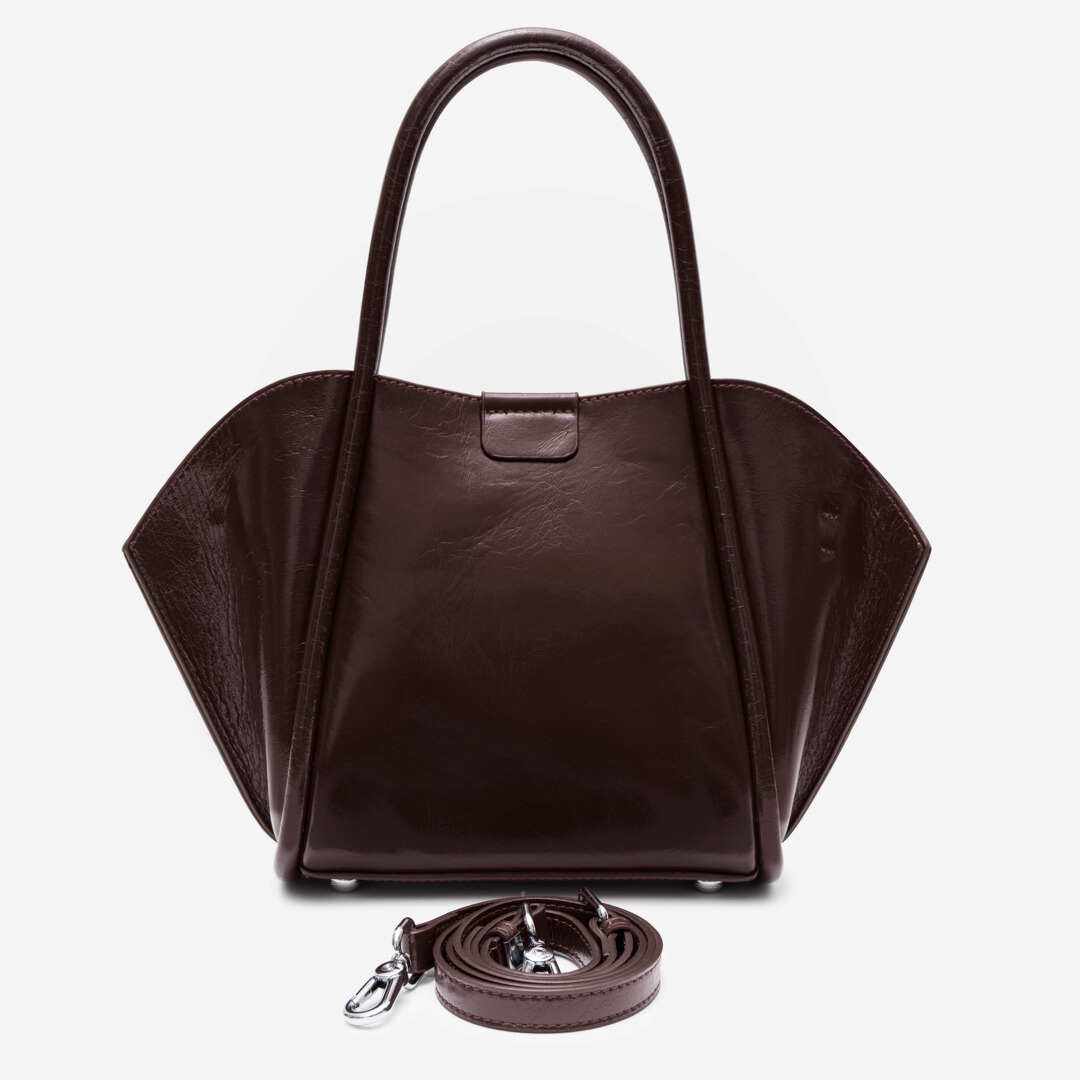 Crimson Angle Gloss Shoulder Bag – FIORENE