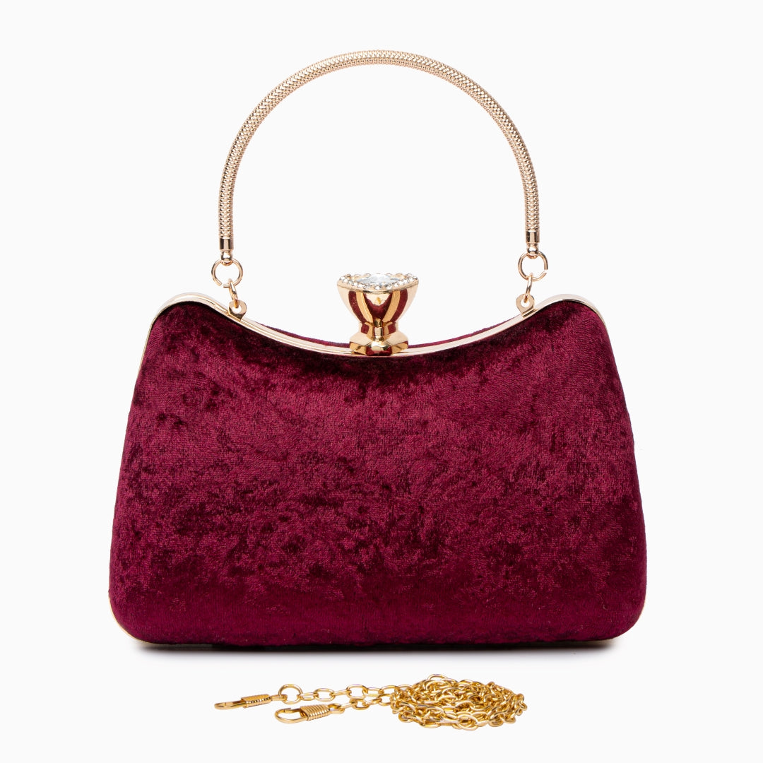 Velvet Ruby Crown Clutch – FIORENE