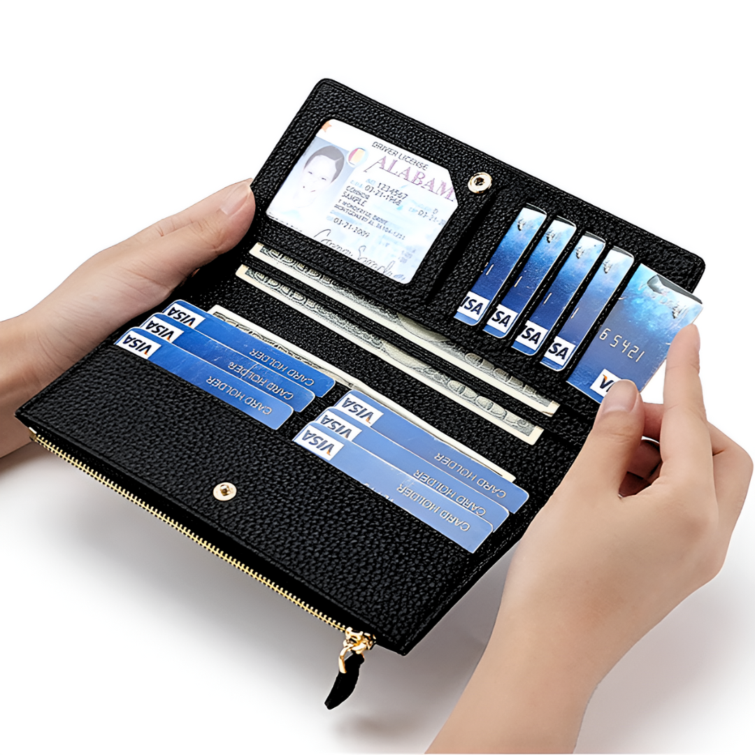 Black Pebble Slim Wallet – FIORENE