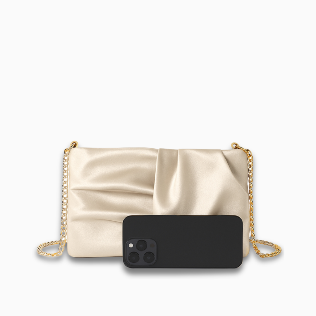 Champagne Silk Drape Clutch – FIORENE