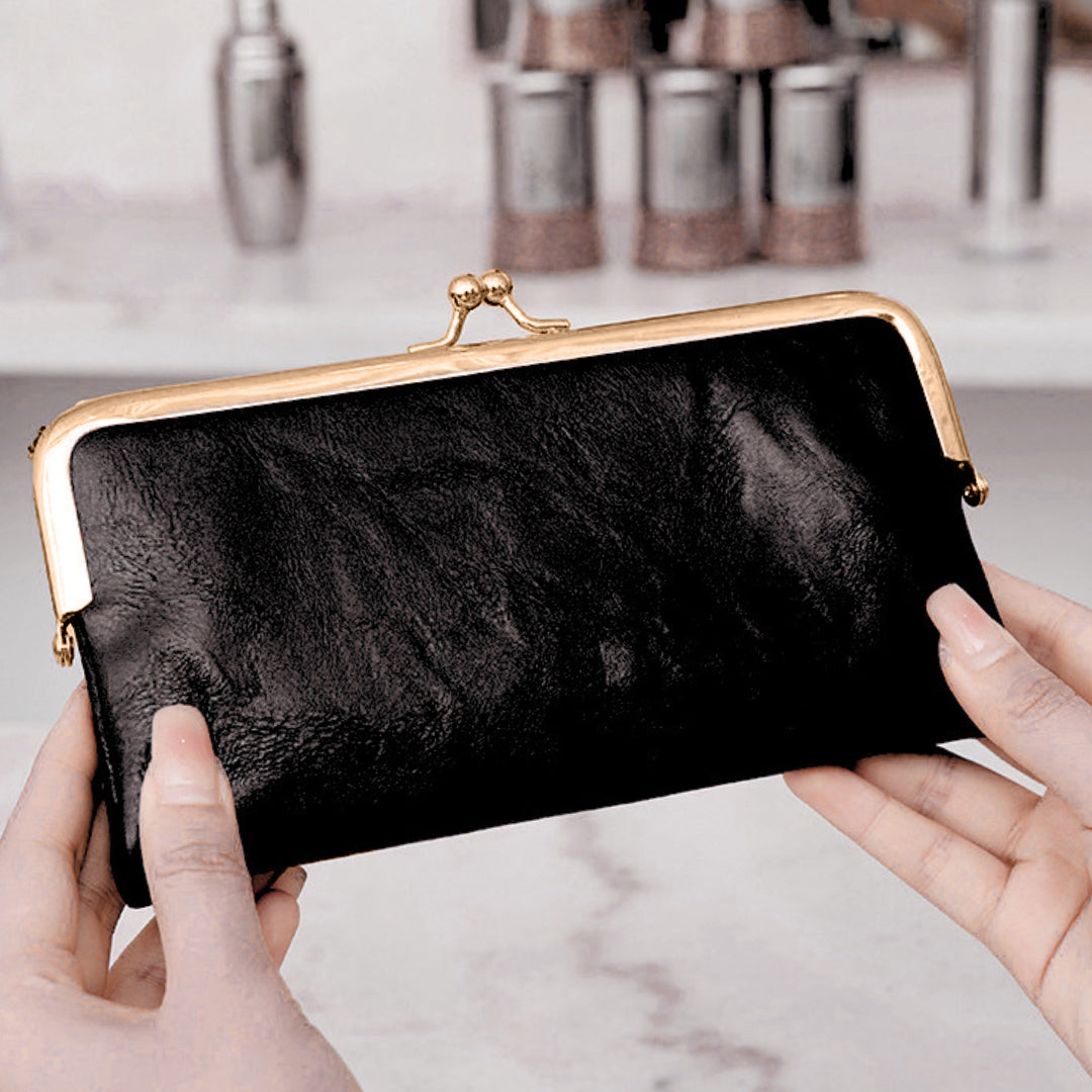 Velvet Noir Kisslock Wallet – FIORENE