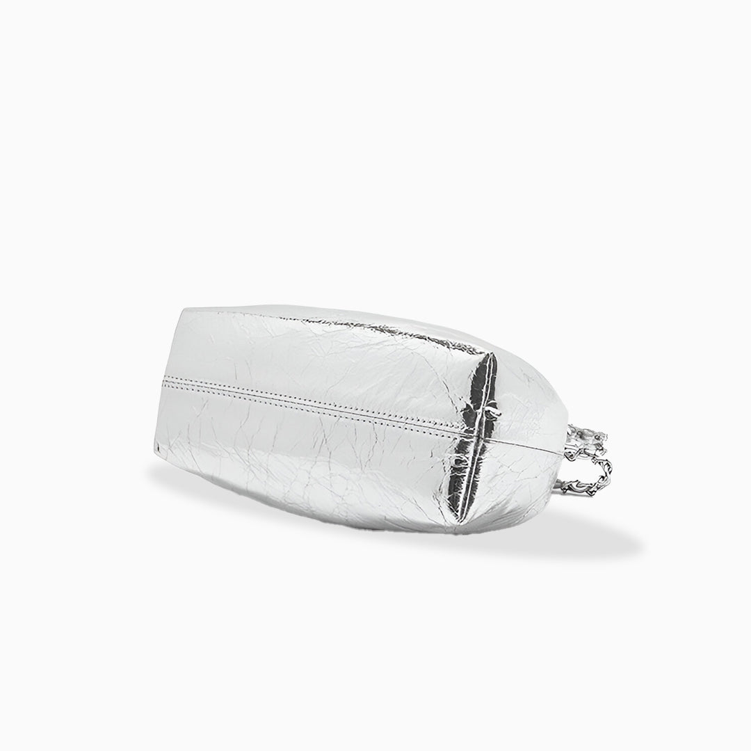 Silver Gleam Chain Clutch – FIORENE