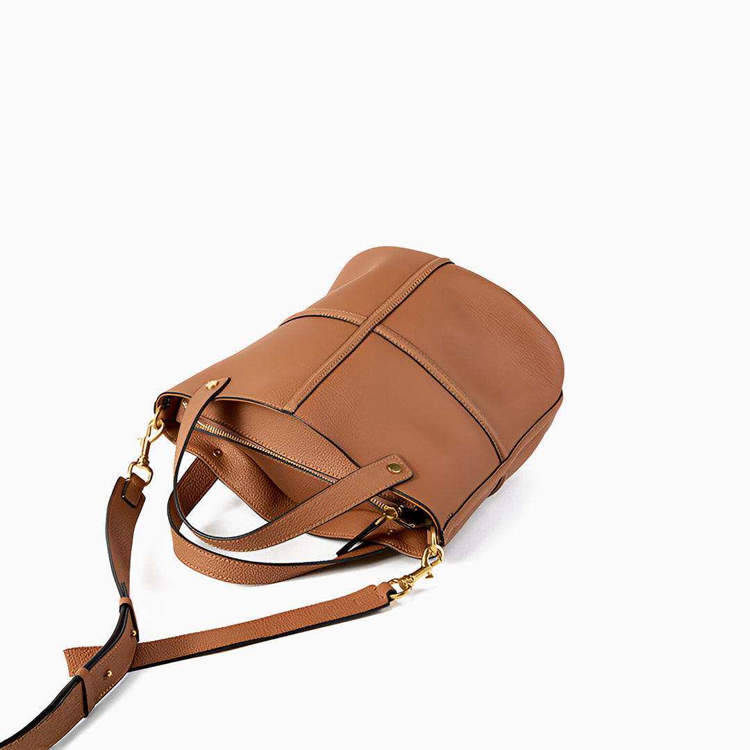 Chestnut Line Bucket Shoulder Bag – FIORENE