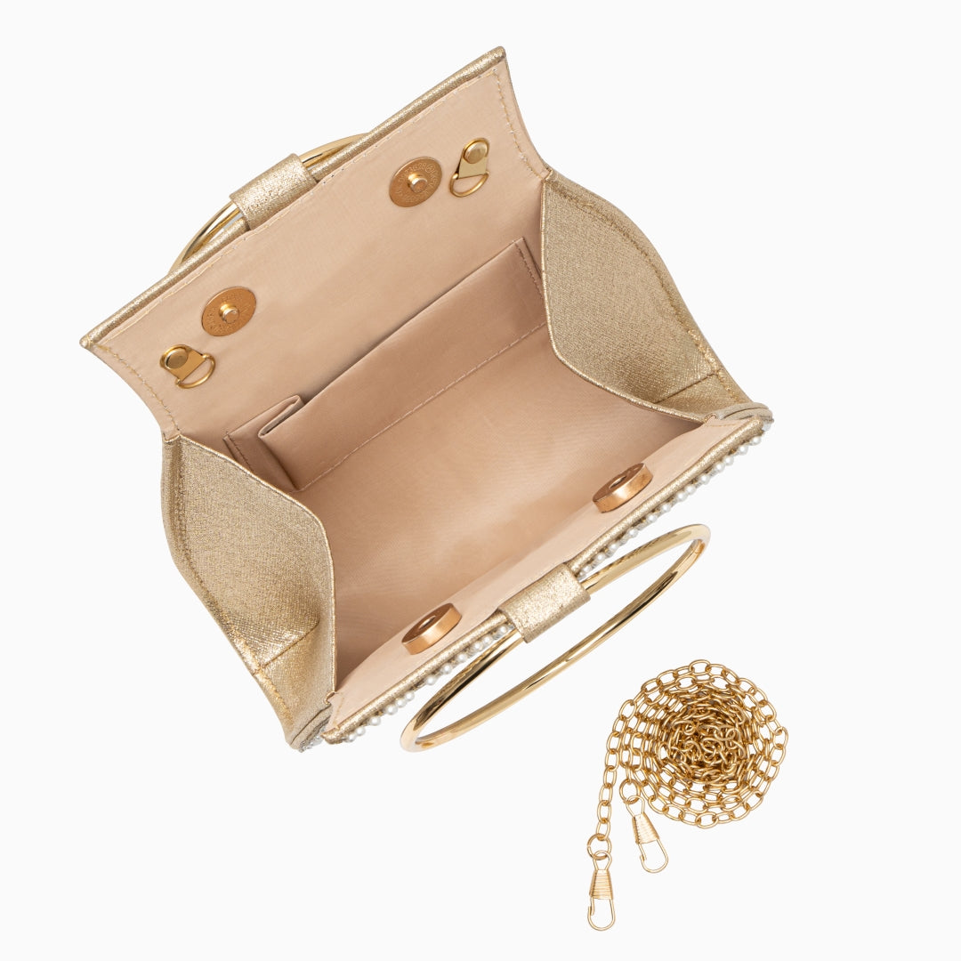 Golden Crystal Handbag – FIORENE