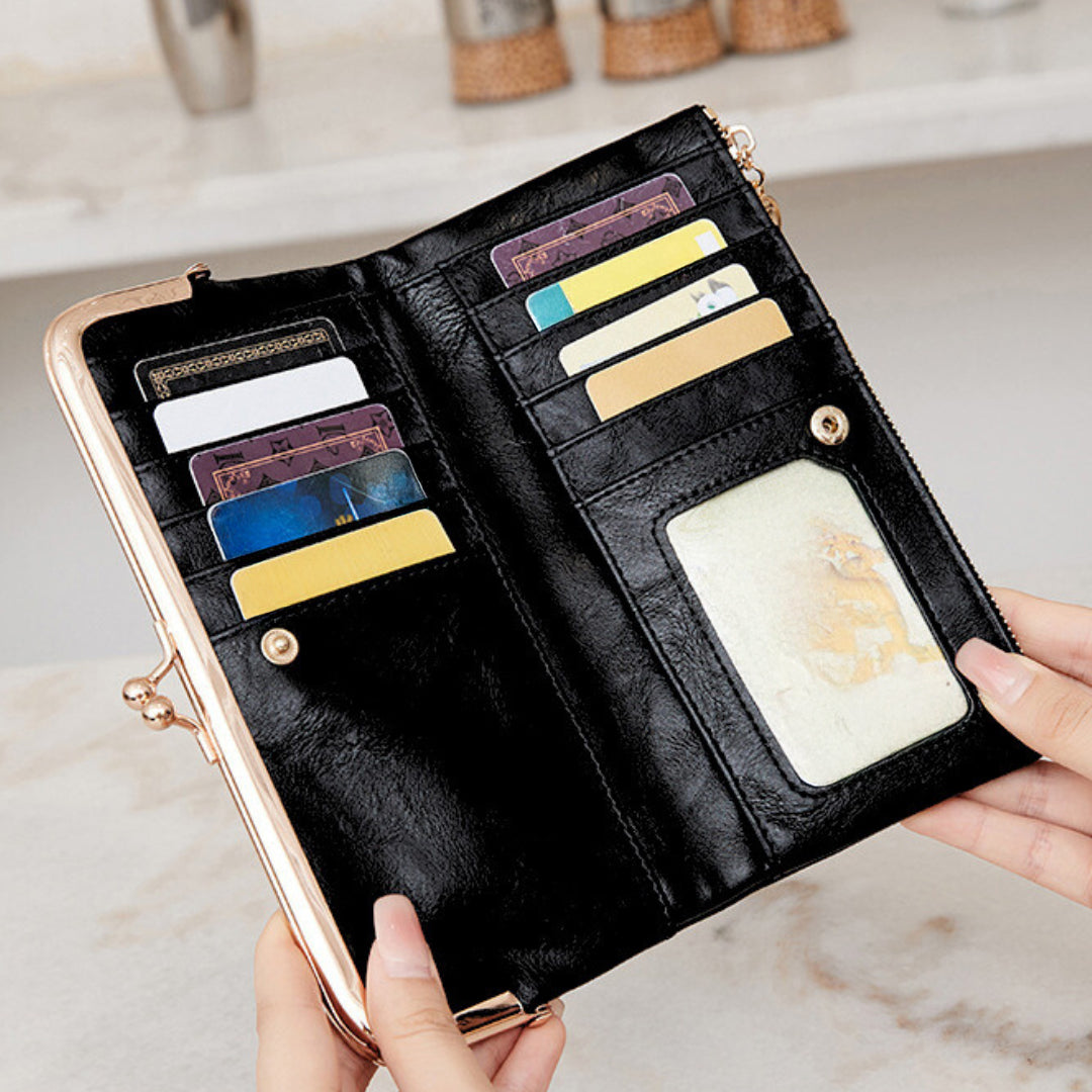 Velvet Noir Kisslock Wallet – FIORENE