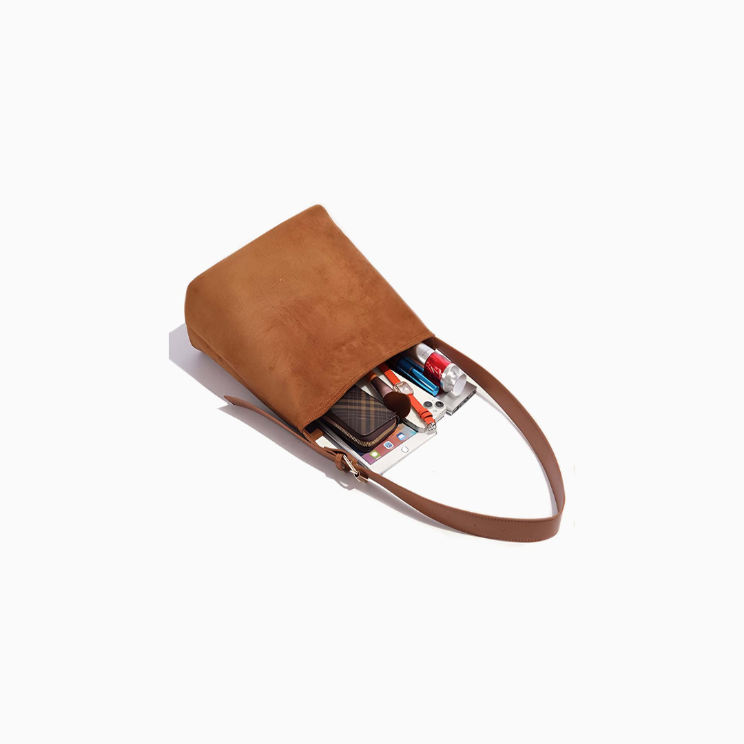Mocha Suede Crossbody Bag – FIORENE